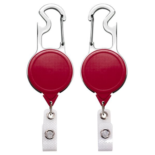 Carabiner Bottle Opener Badge Reel