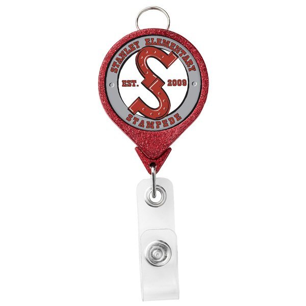 Jumbo Round Glitter Badge Reel