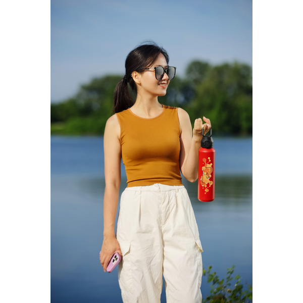 Nexus Recycled Aluminum Bottle w/ Flip-Top Lid & Carabiner, 27oz.