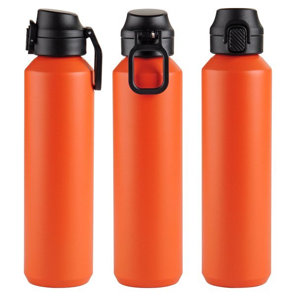 Nexus Recycled Aluminum Bottle w/ Flip-Top Lid & Carabiner, 27oz.