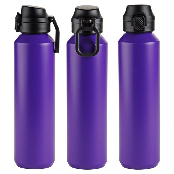 Nexus Recycled Aluminum Bottle w/ Flip-Top Lid & Carabiner, 27oz.