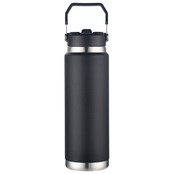 Senago Vacuum Insulated Stainless Steel Bottle w/ Built-In Straw, 30oz.