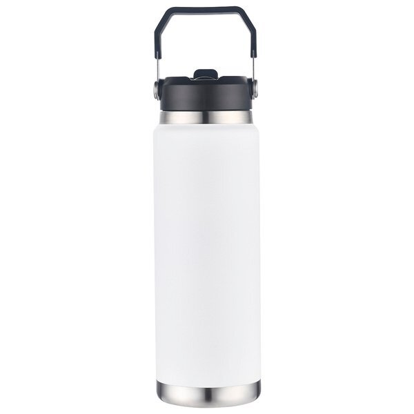 Senago Vacuum Insulated Stainless Steel Bottle w/ Built-In Straw, 30oz.