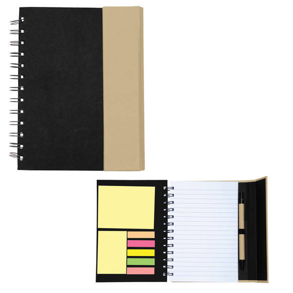 Recycled Magnetic Journal Book w/ Sticky Notes, 5-3/4" x 7-1/4"