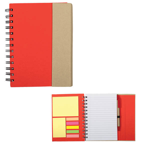 Recycled Magnetic Journal Book w/ Sticky Notes, 5-3/4" x 7-1/4"