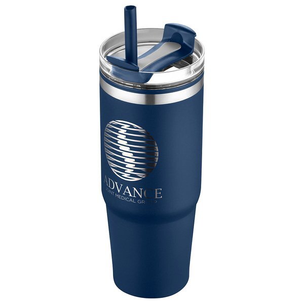 Monza Stainless Steel & Polypropylene Tumbler w/ Straw, 30oz.