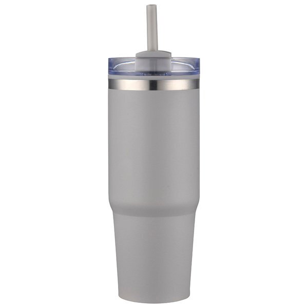 Monza Stainless Steel & Polypropylene Tumbler w/ Straw, 30oz.
