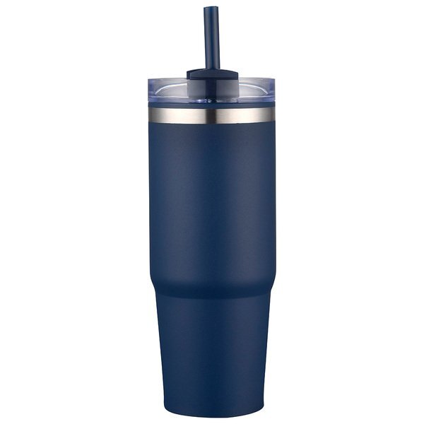 Monza Stainless Steel & Polypropylene Tumbler w/ Straw, 30oz.