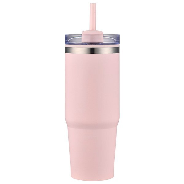 Monza Stainless Steel & Polypropylene Tumbler w/ Straw, 30oz.