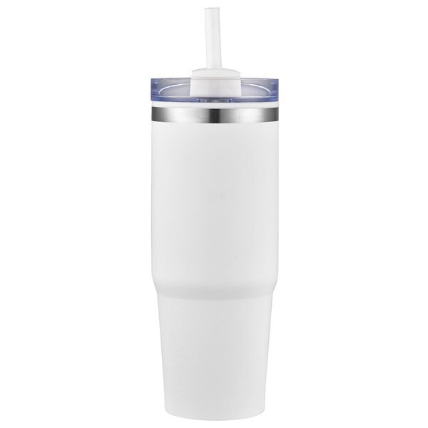 Monza Stainless Steel & Polypropylene Tumbler w/ Straw, 30oz.