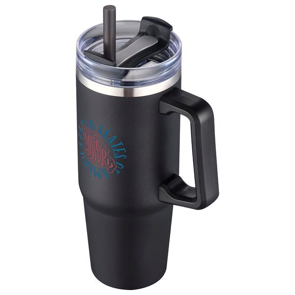 Milo Vacuum Insulated Stainless Steel Mug w/ Straw, 30oz.