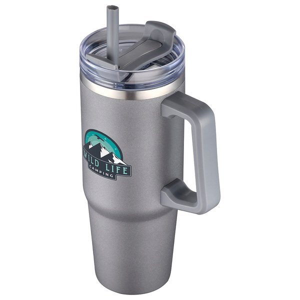 Milo Vacuum Insulated Stainless Steel Mug w/ Straw, 30oz.