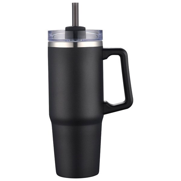 Milo Vacuum Insulated Stainless Steel Mug w/ Straw, 30oz.