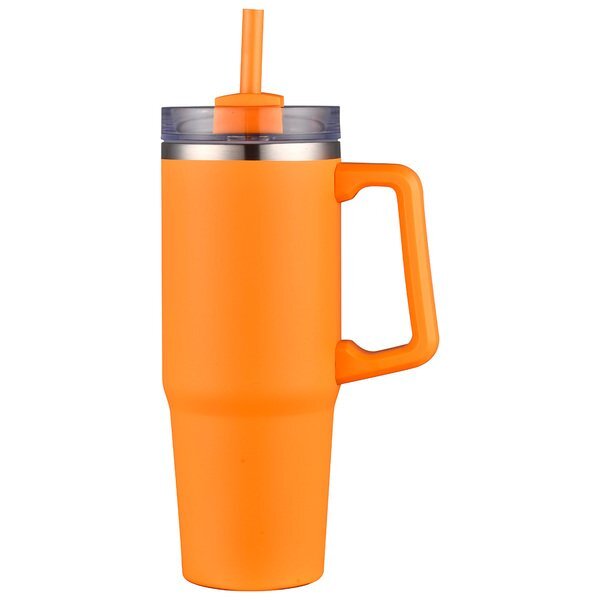 Milo Vacuum Insulated Stainless Steel Mug w/ Straw, 30oz.