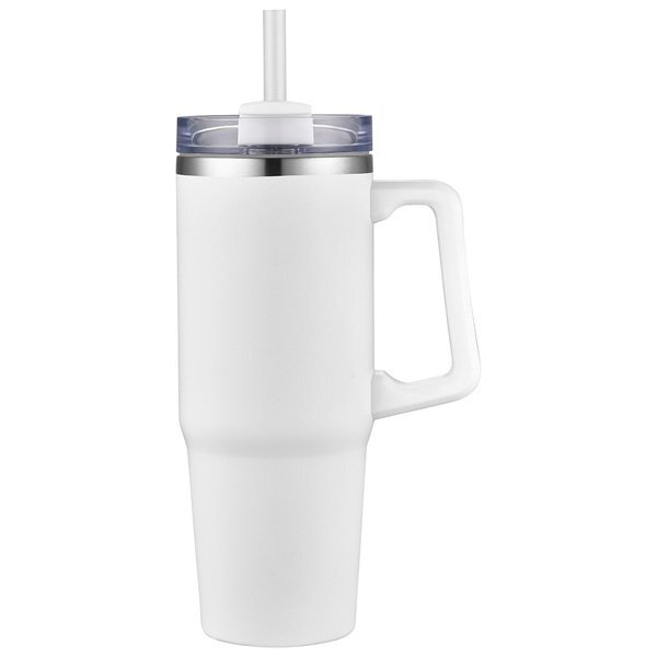 Milo Vacuum Insulated Stainless Steel Mug w/ Straw, 30oz.