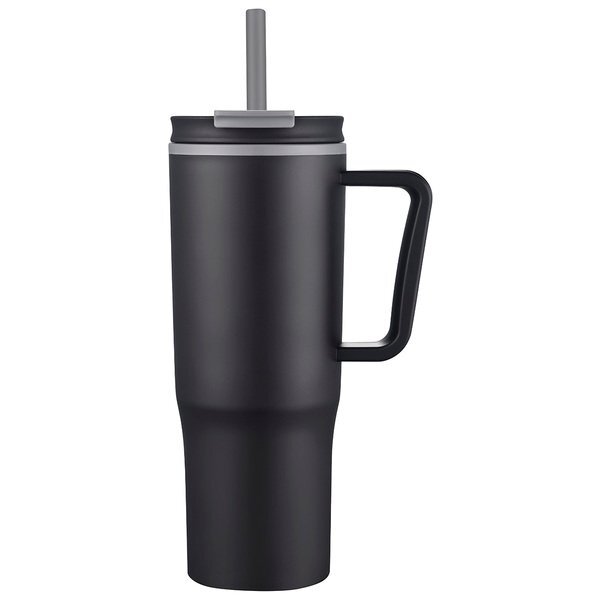 Sofia Double-Wall Polypropylene Mug w/ Straw, 30oz.