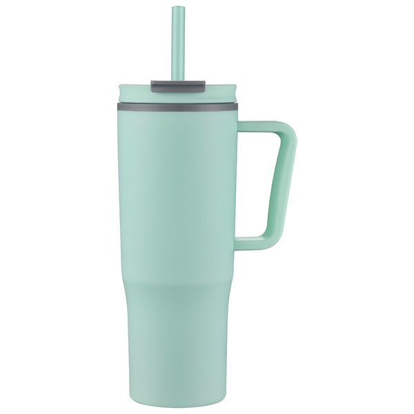 Sofia Double-Wall Polypropylene Mug w/ Straw, 30oz.