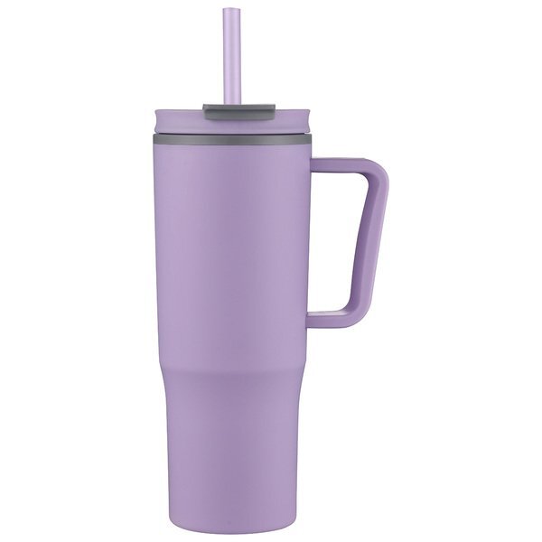 Sofia Double-Wall Polypropylene Mug w/ Straw, 30oz.