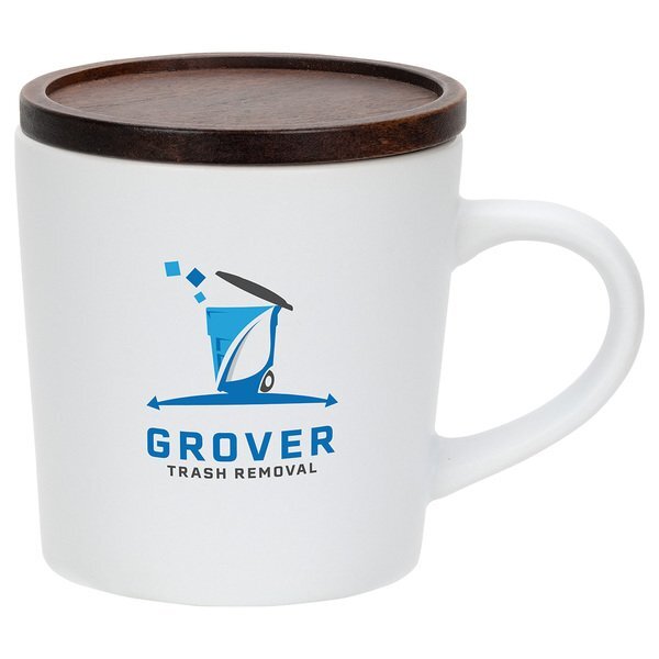 Circo Ceramic Mug w/ Wooden Lid, 16oz.