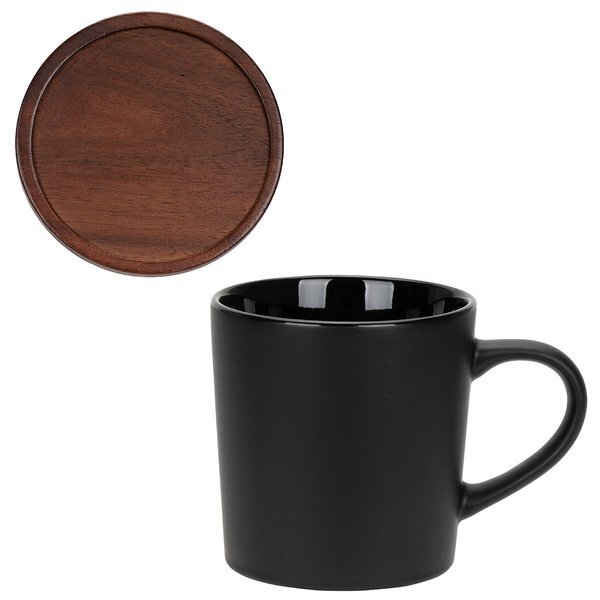 Circo Ceramic Mug w/ Wooden Lid, 16oz.
