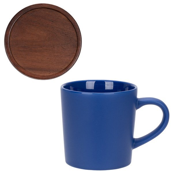 Circo Ceramic Mug w/ Wooden Lid, 16oz.