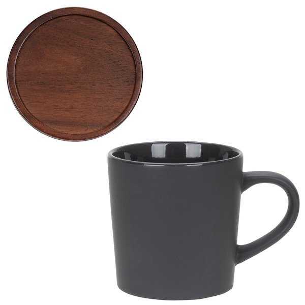 Circo Ceramic Mug w/ Wooden Lid, 16oz.