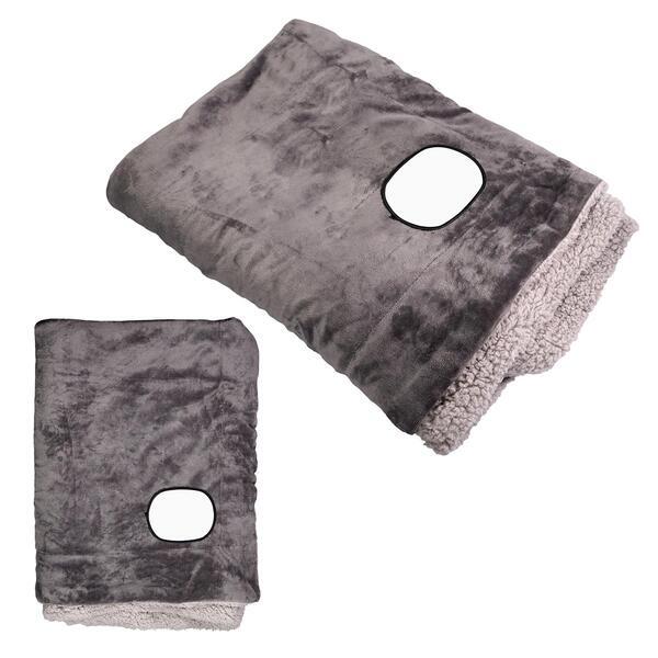 Sherpa Fleece Embroidered Emblem Blanket, 51" x 59"