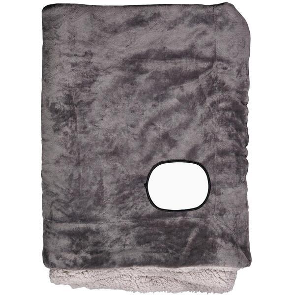 Sherpa Fleece Embroidered Emblem Blanket, 51" x 59"