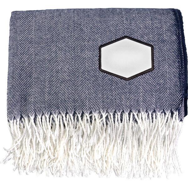 Fringed Emblem Throw Blanket
