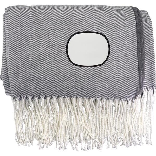 Fringed Emblem Throw Blanket