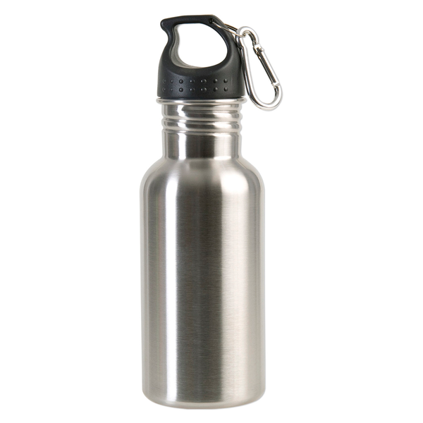 Stainless Steel Adventure Water Bottle With Carabiner, 17 oz.
