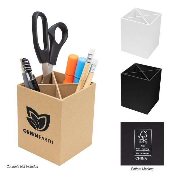 Four-Compartment Pen & Pencil Cup