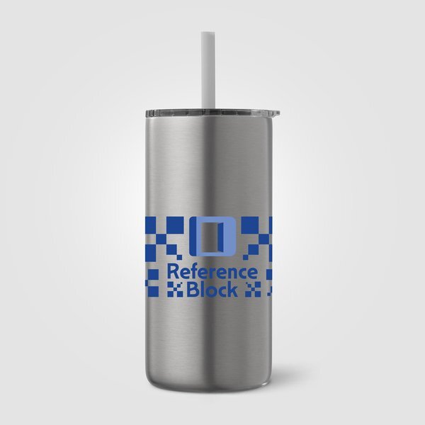 Borealis Recycled Stainless Steel Straw Tumbler, 16 oz.