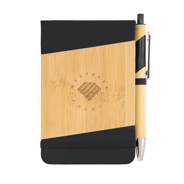 Bamboo Look Jotter & Pen Set