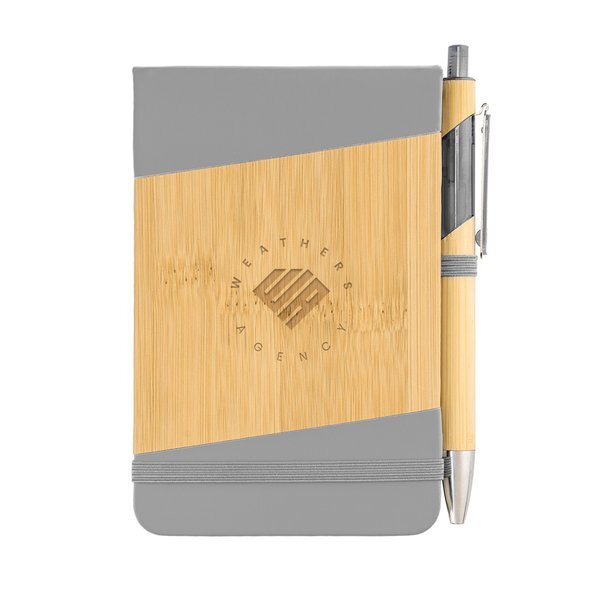 Bamboo Look Jotter & Pen Set