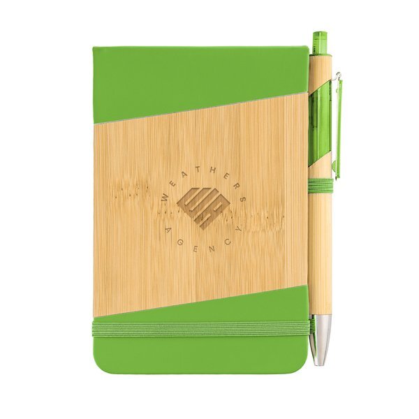 Bamboo Look Jotter & Pen Set