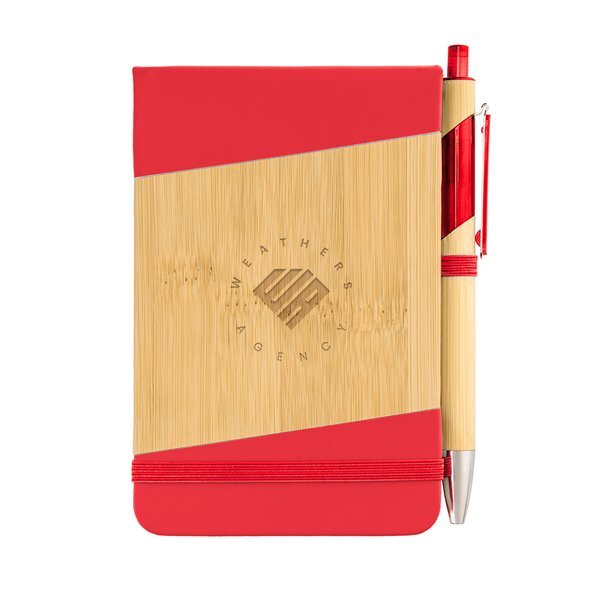 Bamboo Look Jotter & Pen Set