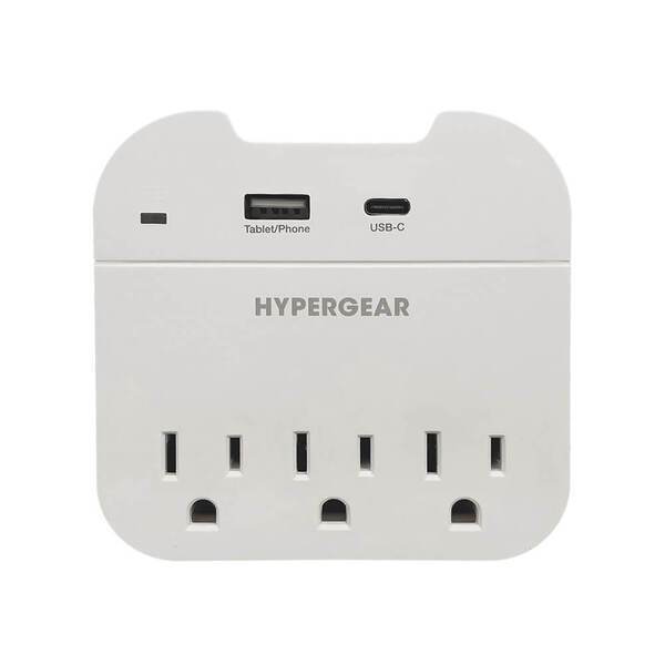HyperGear Multi Plug 5 Outlet Extender with USB-C & USB Ports