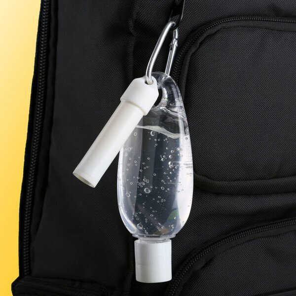 Hand Sanitizer & Lip Moisturizer With SPF15 Carabiner Kit