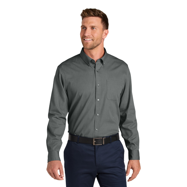 Port Authority® Long Sleeve Nailhead Cotton/Recycled Poly Easy Care Men's Shirt