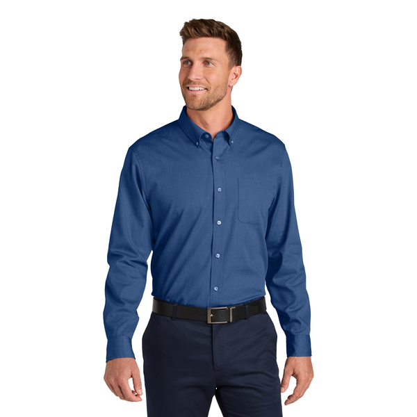 Port Authority® Long Sleeve Nailhead Cotton/Recycled Poly Easy Care Men's Shirt