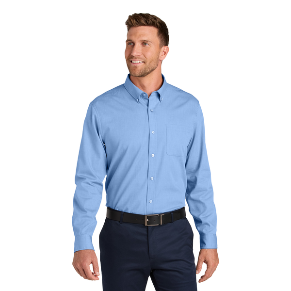 Port Authority® Long Sleeve Nailhead Cotton/Recycled Poly Easy Care Men's Shirt