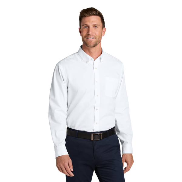 Port Authority® Long Sleeve Nailhead Cotton/Recycled Poly Easy Care Men's Shirt