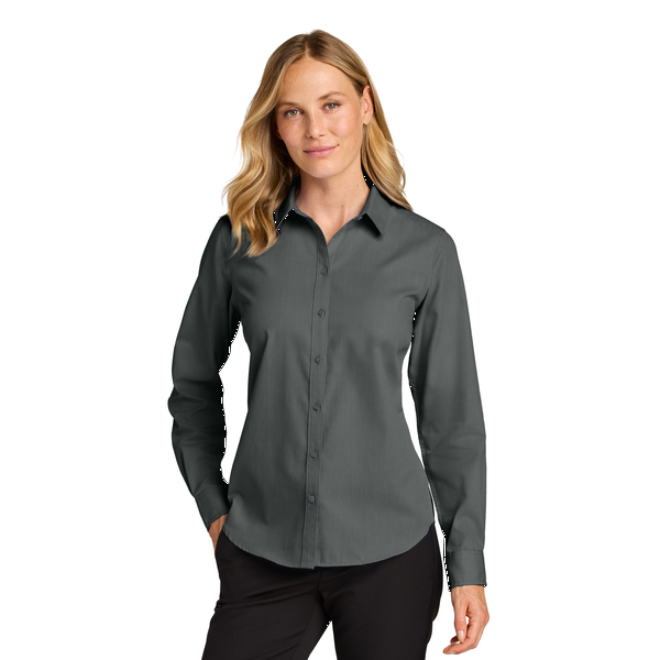 Port Authority® Long Sleeve Nailhead Cotton/Recycled Poly Easy Care Ladies' Shirt