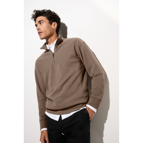 MERCER+METTLE™ Linear Texture Tri-Blend Men's 1/4 Zip