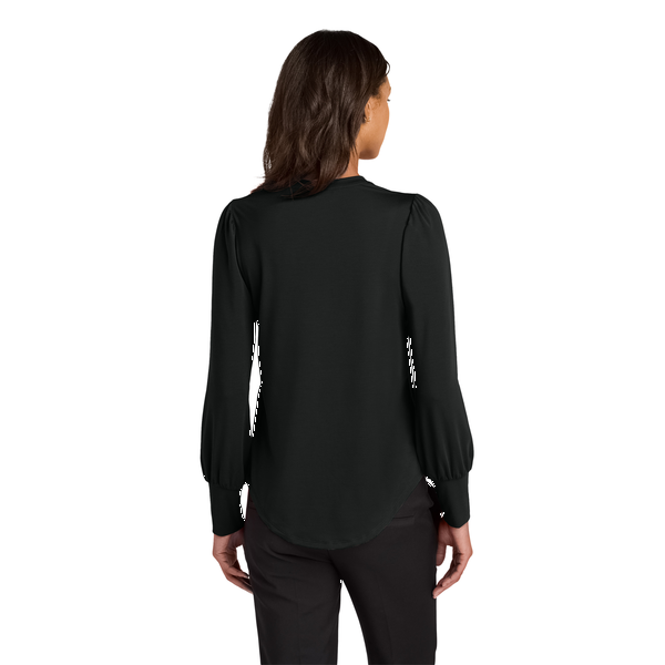 MERCER+METTLE™ Stretch Poly/Spandex Jersey Long Sleeve Blouson Ladies' Top