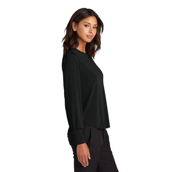 MERCER+METTLE™ Stretch Poly/Spandex Jersey Long Sleeve Blouson Ladies' Top