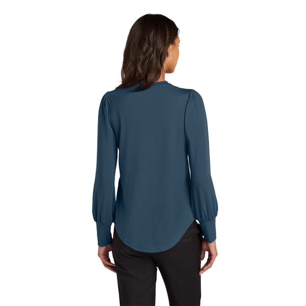 MERCER+METTLE™ Stretch Poly/Spandex Jersey Long Sleeve Blouson Ladies' Top