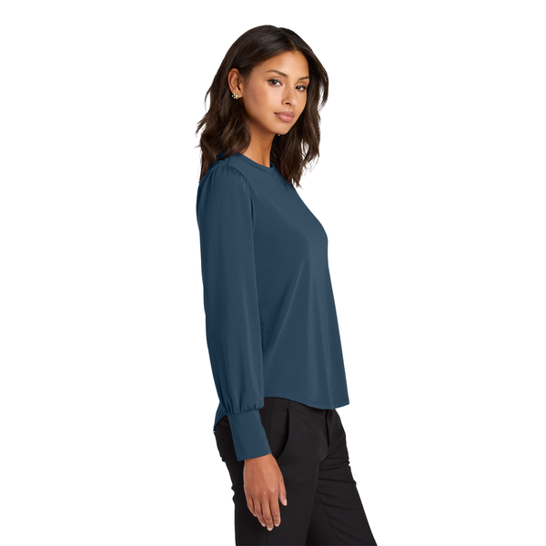 MERCER+METTLE™ Stretch Poly/Spandex Jersey Long Sleeve Blouson Ladies' Top