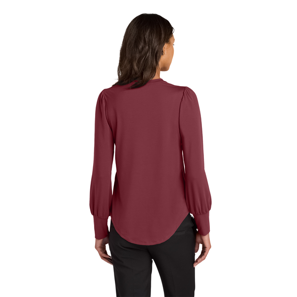MERCER+METTLE™ Stretch Poly/Spandex Jersey Long Sleeve Blouson Ladies' Top